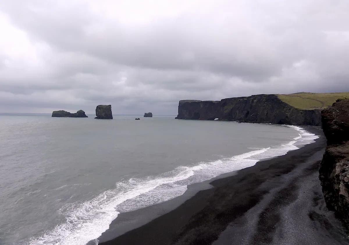 Black sand beach